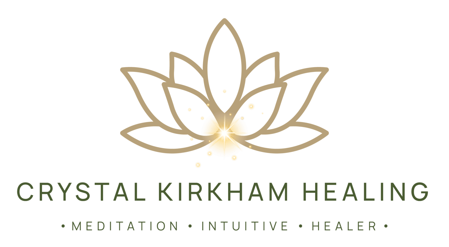 Crystal Kirkham Healing logo with lotus flower, meditation and healing theme