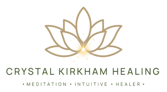 Crystal Kirkham Healing logo with lotus flower, meditation and healing theme