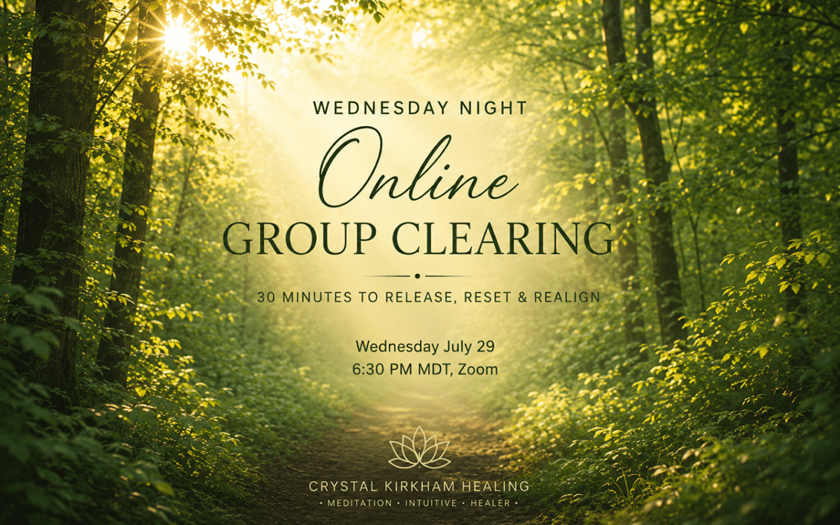 Forest with sunlight promoting online group clearing event